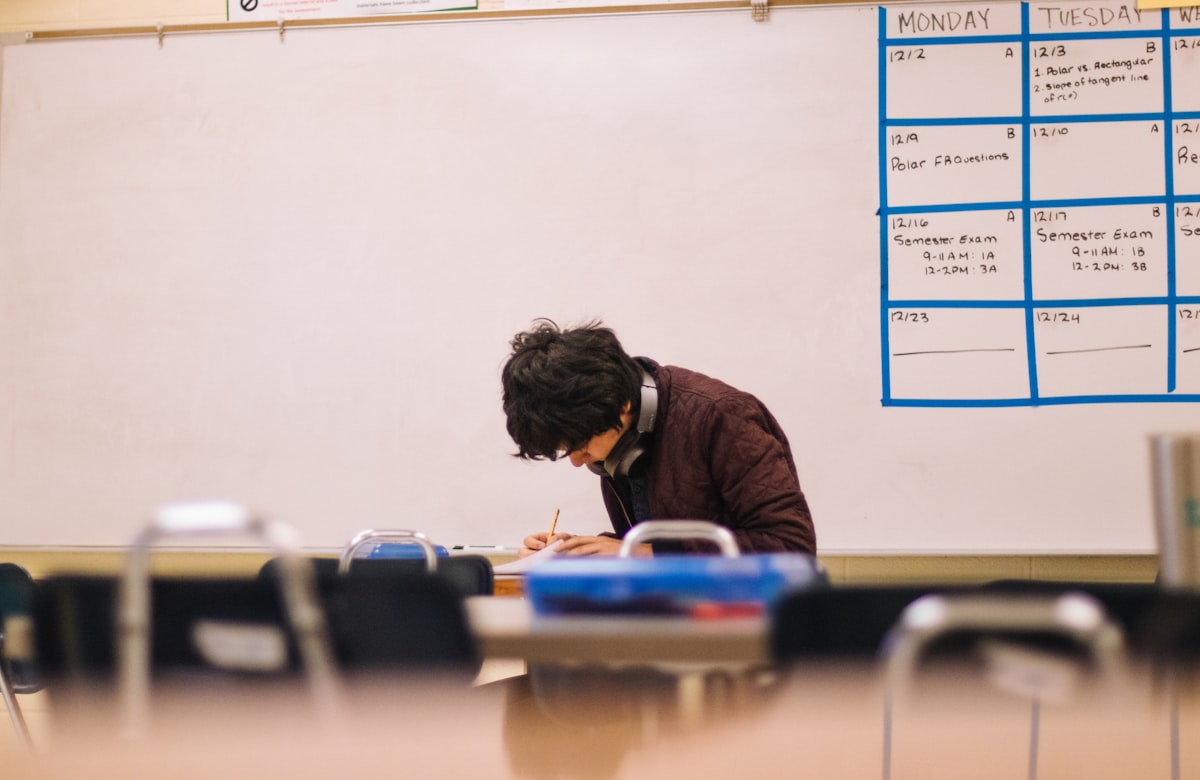 Professional man focusing at desk